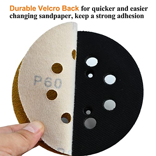 5-Inch 8-Hole Hook and Loop Sanding Discs 60-Grit, 100-Pack
