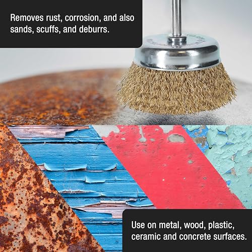 Dura-Gold 12-Pc Abrasive Brass-Coated Wire Wheel, Cup Brush, End Brush Set