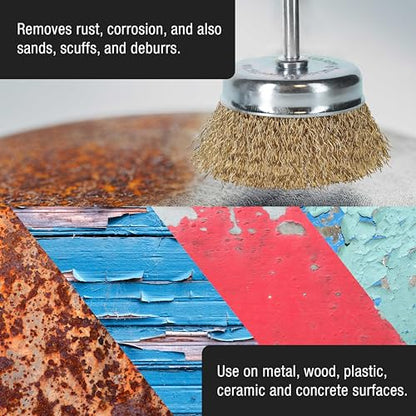 Dura-Gold 12-Pc Abrasive Brass-Coated Wire Wheel, Cup Brush, End Brush Set