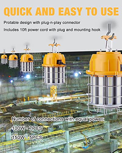 LED Temporary Work Light 150W 18000LM 5000K LED Construction Lights (Pack of 2) - size: 150W with 10FT Cord (Pack of 2)