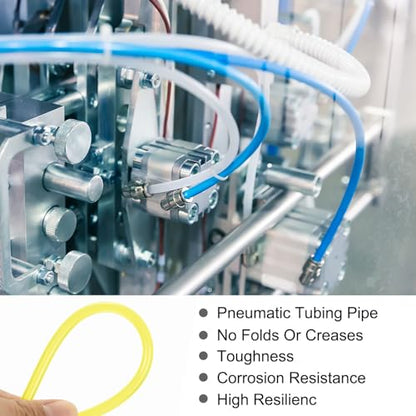 PU Air Tubing Hose, 6mm x 4mm Yellow, 12m/39.4FT, Industrial, Abrasion Resistant, High Toughness - color: Yellow, size: 6mm x 4mm x 12m
