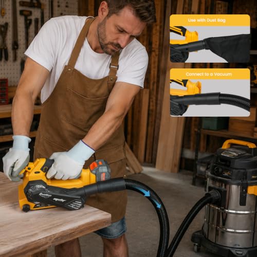 Upgraded Brushless Belt Sander Compatible with Dewalt 20V Battery - color: Yellow