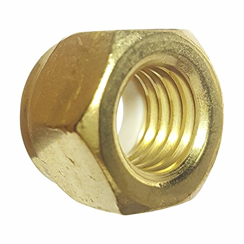 Fastenere Nylon Insert Hex Lock Nuts #10-32 Solid Brass Alloy Steel Grade 360, Plain Finish, Corrosion-Resistant, Durable Hardware Nuts for Secure Fastening, Locking Nut, (50-Pack) - size: 10-32 (50 Pack)