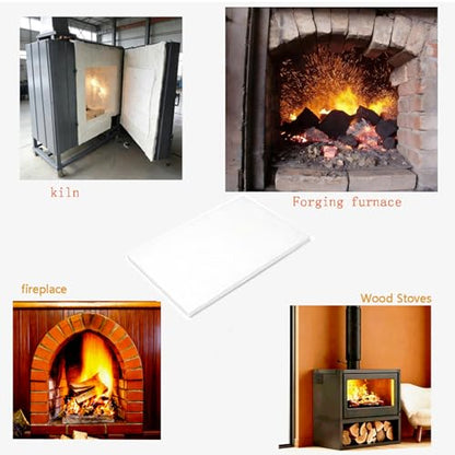 1 Pcs 12" X 8" X 0.4" Ceramic Fiber Insulation Board,Fireproof Insulation Board,Flame Retardant,Heat Resistant, High Temperature Tool for Wood Stove Fireplaces Furnaces Forges Kiln (2300F) - size: 12"X 8"X 0.4"