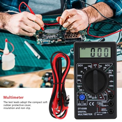 Digital Multimeter, DT-830B Multifunctional Portable LCD Digital Multimeter Amp Volt Ohm Tester Voltmeter Ohmmeter Meter for Laboratories, Factories
