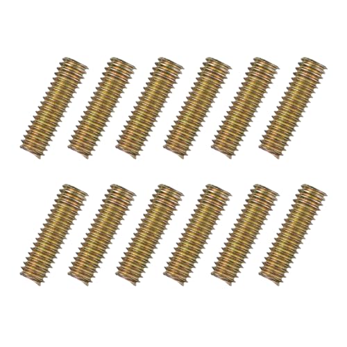 uxcell 12pcs Fully Threaded Rods 5/16x1 All Thread Studs Long Threaded Screw Carbon Steel for Furniture Garden Railing Mounting Assembly Fastening Frame Connection Colorful Zinc - size: 5/16x1"