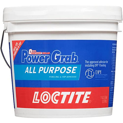 Loctite Power Grab Express All Purpose Construction Adhesive, White, 1 Gallon Pail, 1 Pack - Versatile Construction Glue for Cement, Tile, Wall & More - size: 1 Pack, style: 1 Gallon