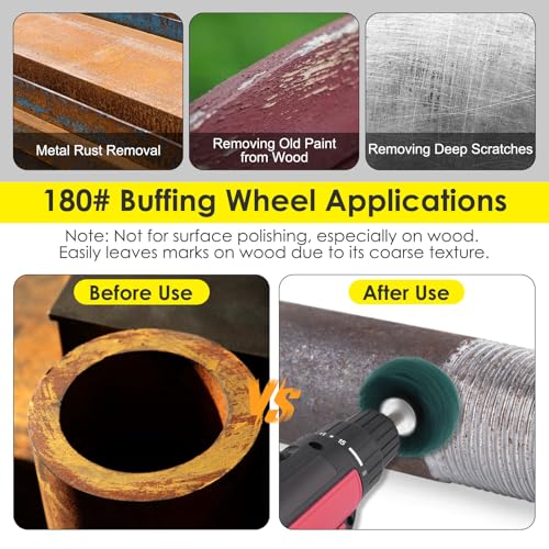 7 PCS Non Woven Abrasive Buffing Polishing Wheels Drill Attachment Set