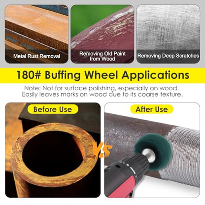 7 PCS Non Woven Abrasive Buffing Polishing Wheels Drill Attachment Set