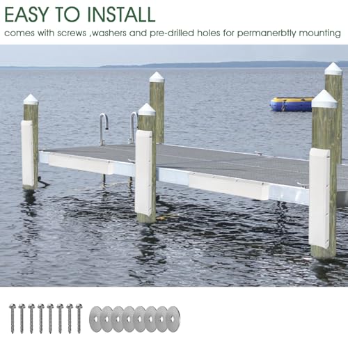 Boat Dock Bumpers for Edge/Piling,Dock Bumpers for Post/Pylon/Straight Edge - style: 1Pack-White