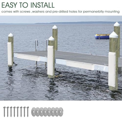 Boat Dock Bumpers for Edge/Piling,Dock Bumpers for Post/Pylon/Straight Edge - style: 1Pack-White