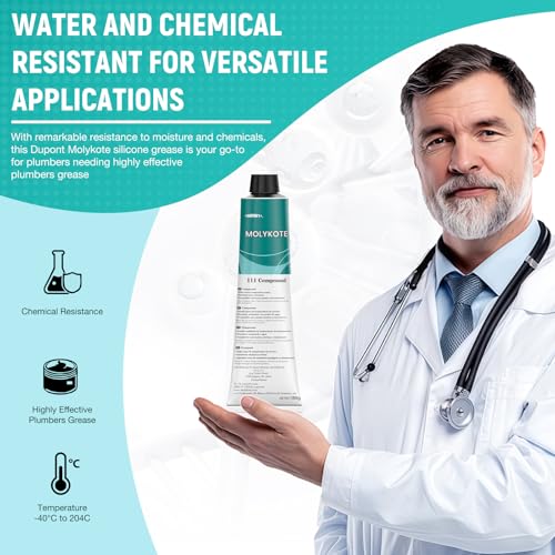 Molykote 111 Compound Valve Lubricant and Sealant 150g 5.3oz, Silicone Grease for O-Rings, Plug Valves, Seal & Protect Rubber & Plastic Components, Water Resistant, Low Volatility