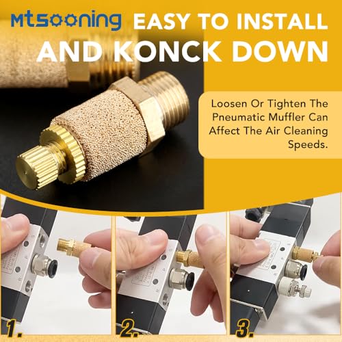 10PCS Air Pneumatic Flow Control Mufflers,1/4" Exhaust Muffler Filters - size: 1/4"