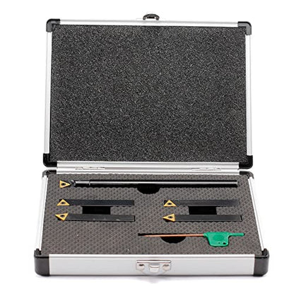 OSCARBIDE 3/8" Shank Lathe Turning Tool Set TCMT21.51 Inserts,5-Piece