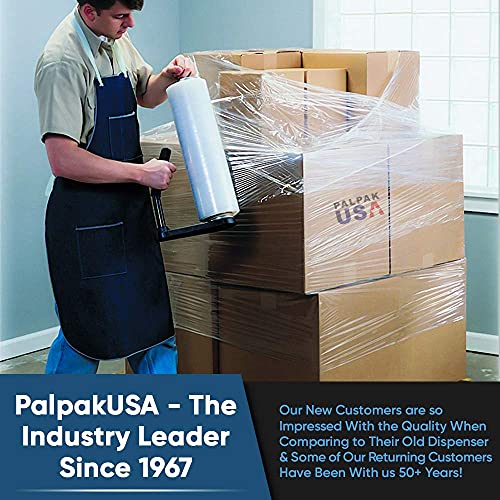 PalPak300 BACKSAVER Stretch Film Dispenser with Extended Handle, Industrial Strength Pallet Wrapper, ProGrip Comfort Handle, Holds 16" to 22" Film for Furniture, Boxes & Pallets (12 Pack) - size: 12 Pack
