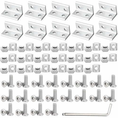 10Set 2040 Corner Bracket Connector for 2040 Aluminum Extrusion Accessories Silver(3625 10Set) - color: Silver, size: 2040 10 Set B