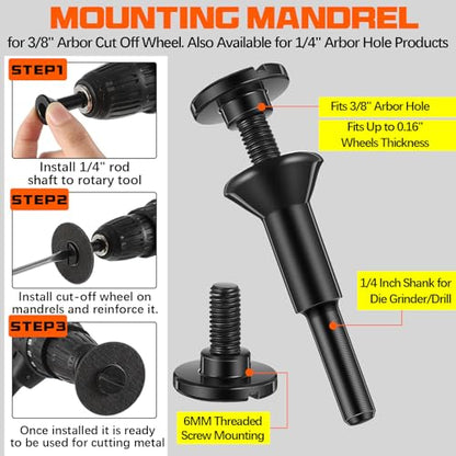 Lasnten 2 Inch 50 Pack Die Grinder Cut-Off Wheels with 1/4" Arbor Mandrel - size: 2 Inch