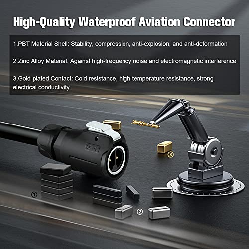 2 Pin Connector Waterproof Connector, Industrial Solder Power Connector, Aviation Cable Connector for Automotive, Marine, Lights and Other Indoor/Outdoor Electrical Wire Connections - style: 2 PIN
