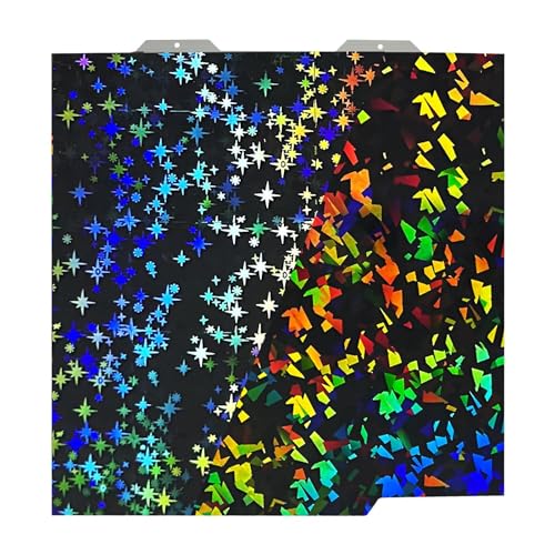 IdeaFormer 3D PEF PEY Build Plate for Bambu Lab A1 Mini, Rainbow Confetti PEY Galaxy Spring Steel Plate Double Sided Flexible Sheet 184x184mm - color: Confetti PEF+Galaxy PEY