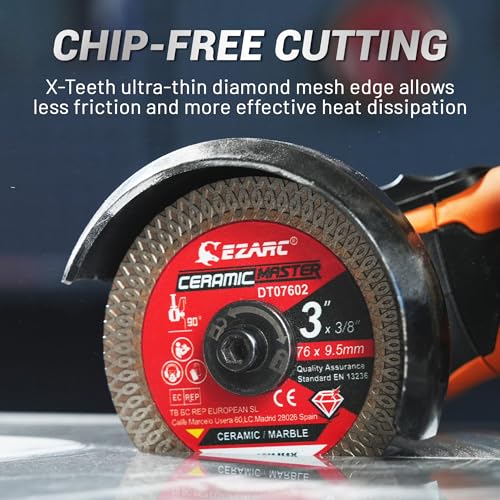EZARC 3 Inch Super Thin Diamond Tile Blade, 3/8" Arbor, 2-Pack - size: 3 Inch