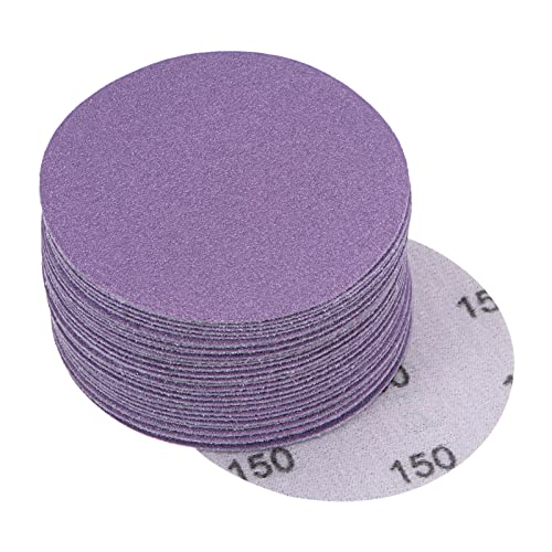 uxcell 30Pcs 3-Inch Purple Sanding Discs 150 Grits Hook and Loop Professional Aluminum Oxide Sand Paper Wet Dry Polish for Wood Metal Paint Finishing - style: 150 Grit
