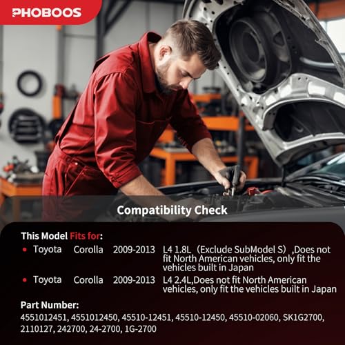 PHOBOOS Manual Steering Rack and Pinion Fit for Toyota Corolla - size: 24-2700