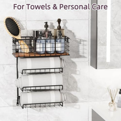 3-Tier Wall Mounted Hair Tool Organizer, Matte Black