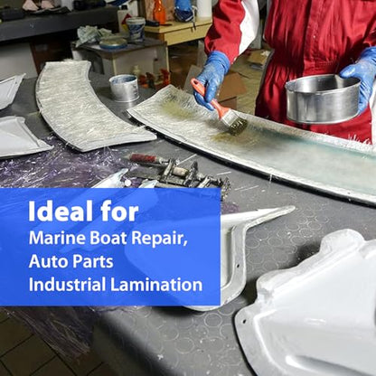 1.5oz Fiberglass Chopped Strand Mat – 4" x 360" Cloth Roll – 450gsm E-Glass Repair Cloth for Seams, Cracks, Auto Body Reinforcement | Polyester & Vinyl Ester Resin Compatible - size: 4" x 360"