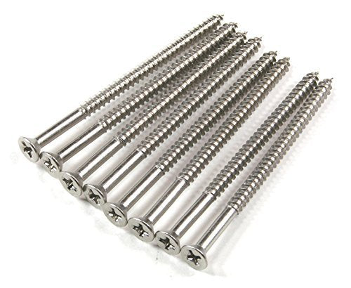 Long Wood Screws for Door Hinges & DIY Satin Nickel 9 x 3 Inch 24-Pack - color: SATIN NICKEL
