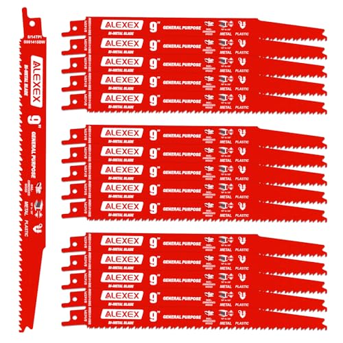 15 Pack 9 Inch 8/14TPI Reciprocating Saw Blades for Nail-Embedded Wood - size: 9 Inch 8/14TPI