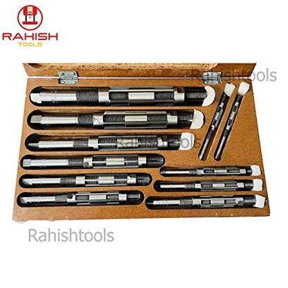 Adjustable Hand Reamer Tool H4 to H14 Sizes - 15/32" to 1-1/2” Reaming Tool for Precise Hole Finishing with 6 Carbon Steel Blades - Hand Tools Reamers for Metal & Wood - 11.90mm - 38.10mm - size: H4 to H14 - 11Pcs