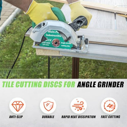 6 Pack 4-1/2" Indestructible Disc for Grinder Set, Diamond Multi-Purpose Saw Blades with 7/8" Arbor, Cut Off Wheels Tool for Smooth Cutting Ceramic Tile Glass Metal Wood PVC Pipe