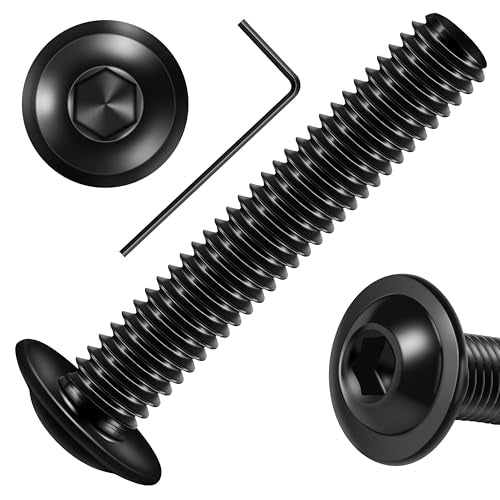 Mywish M8 x 40mm 20Pcs Flange Button Head Hex Socket Cap Screws Bolts, 304 Stainless Steel Furniture M8 x 1.25 Bolts Full Thread, Black Oxide & Hex Spanner - color: Black-M8, size: 40mm