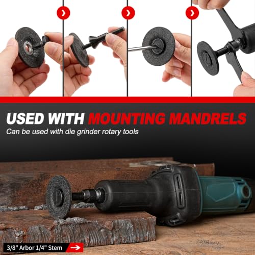 SI FANG 2 inch Die Grinder Grinding Wheels with 1/4" Mandrel 16 Pack