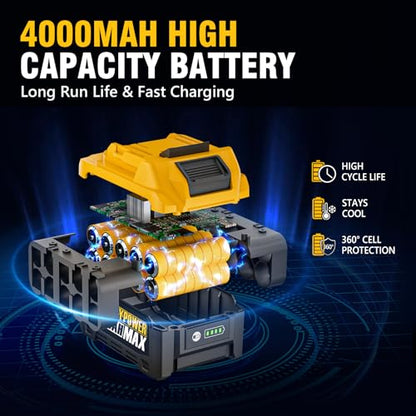 1500 FT-LBS(2000N.M) Cordless Impact Wrench, 1/2" High Torque - size: 1500Ft-lbs /1x Battery