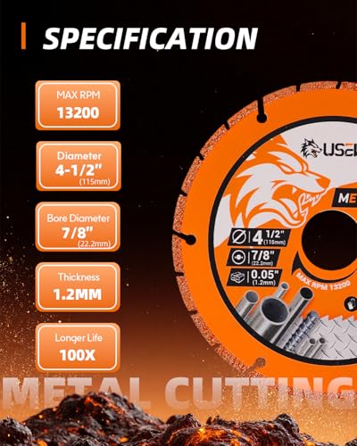 2 Pack Cut Off Wheels 4 1/2 Inch with 7/8" Arbor, Angle Grinder Cutting Disc, Diamond Cutting Wheel with 5000+ Cuts on INOX, Rebar, Angle Iron and Steel