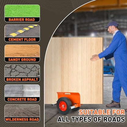 Heavy Duty Panel Dolly,Adjustable Drywall Cart - color: Orange