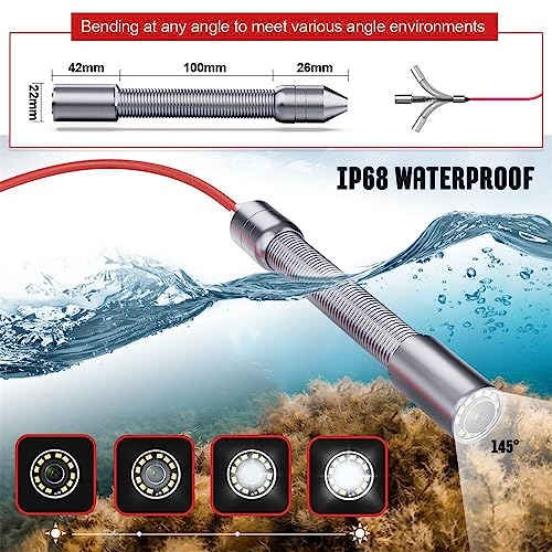 Sewer Camera 100ft/30m 4.3" Pipe Inspection Camera with 16G DVR IP68 Waterproof Borescope w/LED Lights,Industrial Drain Endoscope for Home Wall Duct Drain Pipe Plumbing (101FT/30M) - size: 101FT/30M