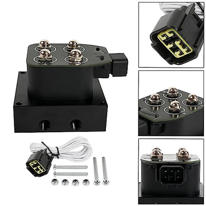 1/4" NPT 12V 2 Corner Block Manifold Solenoid Valve for Air Bag Suspension Systems, 0-300Psi Pressure Rating, Fast Response Time, Heavy-Duty, Universal Fit for Auto & Motorcycle, Aluminum - size: 4 valves