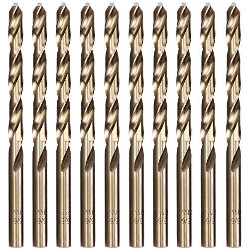 15/64-Inch M35 Cobalt Steel Drill Bit Set for Hard Metals, 10-Piece - style: 15/64"(10pcs)