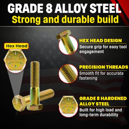 Chenango Supply 5/8-11 x 3 Grade 8 Hex Head Cap Screws - size: 5/8-11 x 3" Hex Bolt
