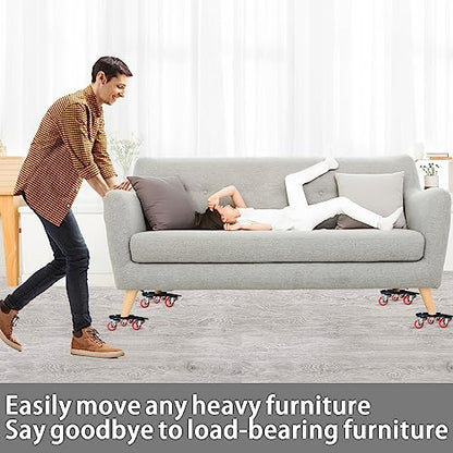 Furniture-Dolly-Furniture-Movers with-5-Wheels, Furniture Sliders Lifters Tool Set for Moving Heavy Duty, Furniture Dollies, Max Capacity 1650Ib Red (Pack of 2) - size: Medium-Red (Pack of 2)
