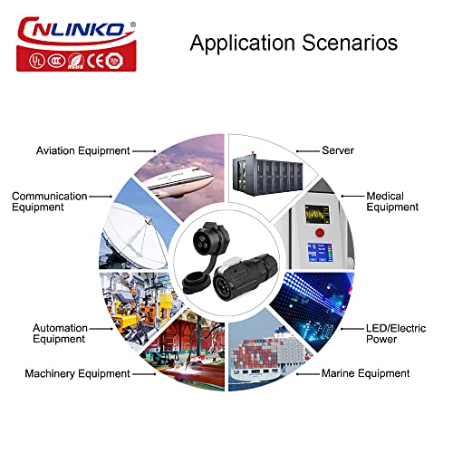 CNLINKO IP68 Circular Panel M16 Plastic 9 Pin Plug and Socket Electrial Waterproof Auto Wire Harness Solder with Cover for Power Equipment DC/AC Welding Connector (9 Pin) - size: 9 Pin, style: Single-Hole Set/Plug without Cable