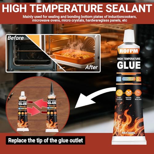 High Heat Silicone Glue Black, 100ml High Temp Resistant Sealant Set - color: Black
