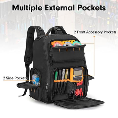 Rexmica Tool Organizer Bag Backpack with 3 Tool Zipper Pouch for Men