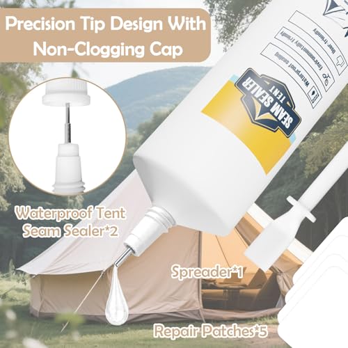 120ml Tent Seam Sealer, Repair Damaged/Seam Sealer Tent Fabric, Restore the Waterproof Barrier, for Camping/Hiking/Outdoor Gear - Clear