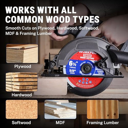 WORKPRO 7-1/4" Circular Saw Blade, 60T Fine Finish Wood Cutting - size: 7-1/4 INCH