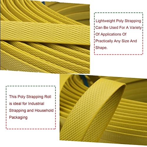 Poly Strapping 1/2" Plastic Strapping, 600lbs Break Strength, Yellow - color: 330FT Poly Strapping 1/2"
