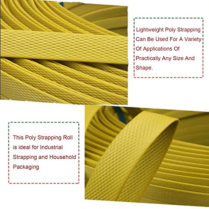 Poly Strapping 1/2" Plastic Strapping, 600lbs Break Strength, Yellow - color: 330FT Poly Strapping 1/2"