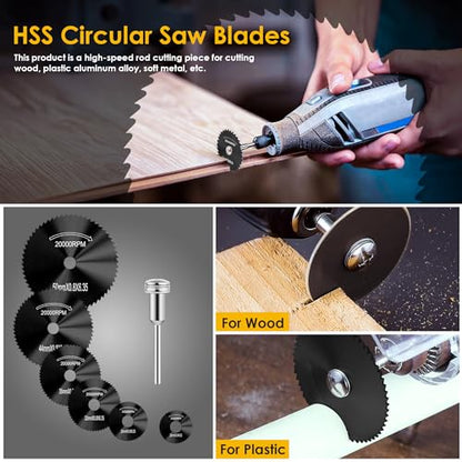 44 Pcs Black Cutting Wheel Set Compatible with Plastic for Rotary Tool - color: Black
